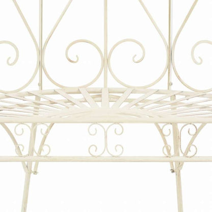 vidaXL ガーデンベンチ 95cm 鉄製 アンティーク ホワイト家具 アウトドア家具 屋外椅子 アウトドアベンチ(代引不可)