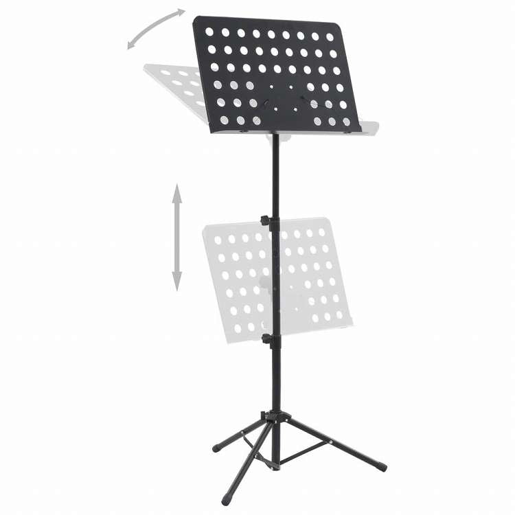vidaXL 譜面台 ブラック スチールアート&エンターテイメント 趣味&クリエイティブアーツ 楽器&オーケストラアクセアリ 音楽用スタンド(代引不可)