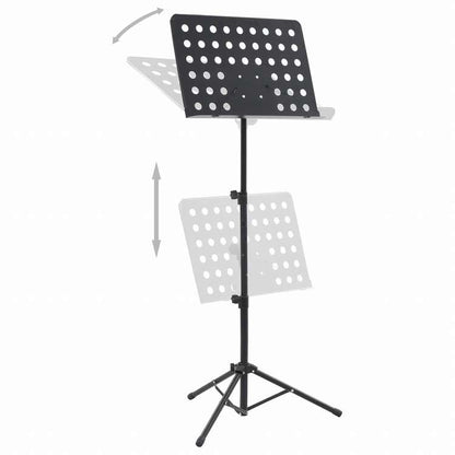 vidaXL 譜面台 ブラック スチールアート&エンターテイメント 趣味&クリエイティブアーツ 楽器&オーケストラアクセアリ 音楽用スタンド(代引不可)