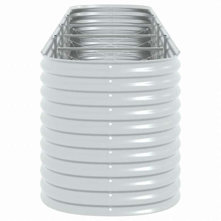 vidaXL レイズドガーデンプランター 400x80x81cm 亜鉛メッキ鋼製 シルバーホーム&ガーデン 芝&ガーデン ガーデニング 鉢植え・プランター(代引不可)