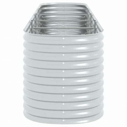 vidaXL レイズドガーデンプランター 400x80x81cm 亜鉛メッキ鋼製 シルバーホーム&ガーデン 芝&ガーデン ガーデニング 鉢植え・プランター(代引不可)