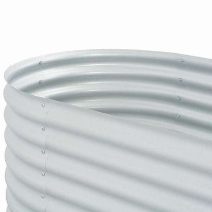 vidaXL レイズドガーデンプランター 400x80x81cm 亜鉛メッキ鋼製 シルバーホーム&ガーデン 芝&ガーデン ガーデニング 鉢植え・プランター(代引不可)