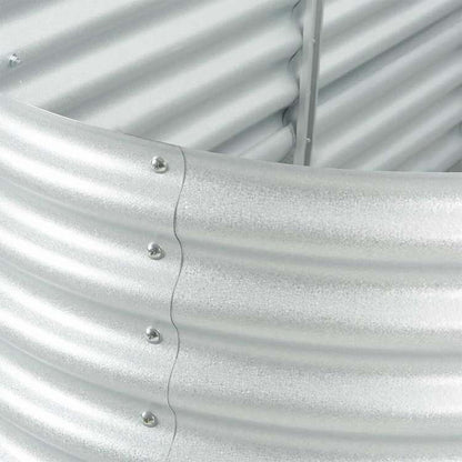 vidaXL レイズドガーデンプランター 400x80x81cm 亜鉛メッキ鋼製 シルバーホーム&ガーデン 芝&ガーデン ガーデニング 鉢植え・プランター(代引不可)