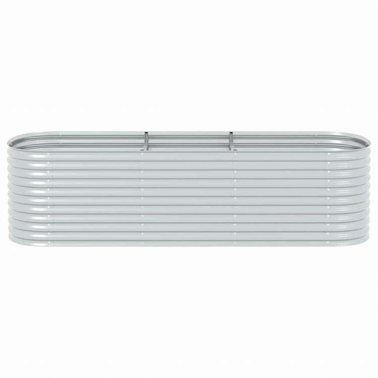 vidaXL レイズドガーデンプランター 320x80x81cm 亜鉛メッキ鋼製 シルバーホーム&ガーデン 芝&ガーデン ガーデニング 鉢植え・プランター(代引不可)