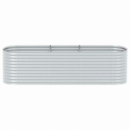 vidaXL レイズドガーデンプランター 320x80x81cm 亜鉛メッキ鋼製 シルバーホーム&ガーデン 芝&ガーデン ガーデニング 鉢植え・プランター(代引不可)