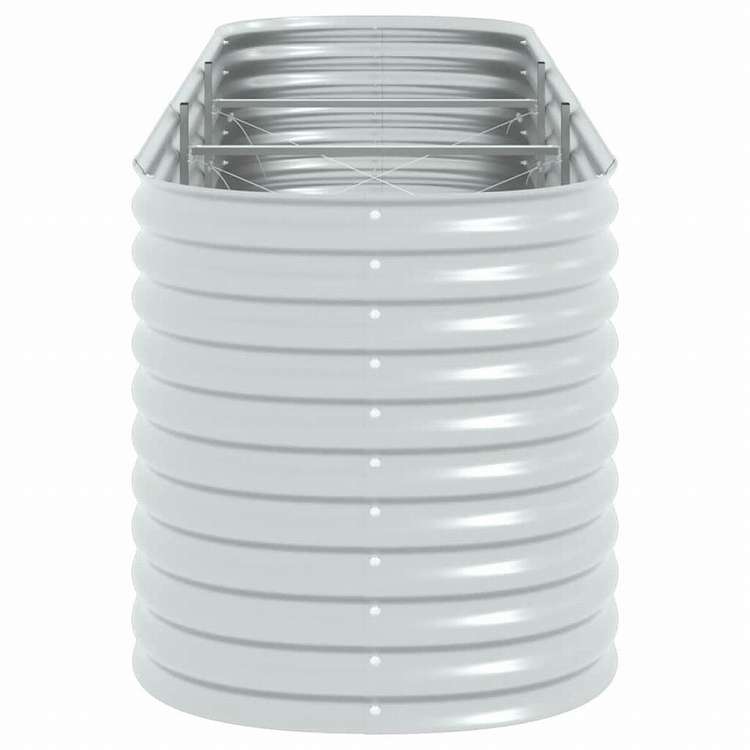 vidaXL レイズドガーデンプランター 320x80x81cm 亜鉛メッキ鋼製 シルバーホーム&ガーデン 芝&ガーデン ガーデニング 鉢植え・プランター(代引不可)