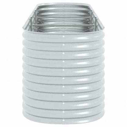 vidaXL レイズドガーデンプランター 320x80x81cm 亜鉛メッキ鋼製 シルバーホーム&ガーデン 芝&ガーデン ガーデニング 鉢植え・プランター(代引不可)