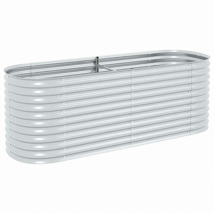 vidaXL レイズドガーデンプランター 240x80x81cm 亜鉛メッキ鋼製 シルバーホーム&ガーデン 芝&ガーデン ガーデニング 鉢植え・プランター(代引不可)