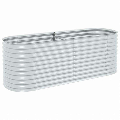 vidaXL レイズドガーデンプランター 240x80x81cm 亜鉛メッキ鋼製 シルバーホーム&ガーデン 芝&ガーデン ガーデニング 鉢植え・プランター(代引不可)