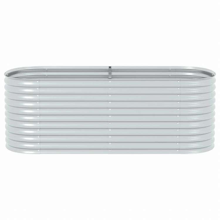 vidaXL レイズドガーデンプランター 240x80x81cm 亜鉛メッキ鋼製 シルバーホーム&ガーデン 芝&ガーデン ガーデニング 鉢植え・プランター(代引不可)