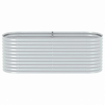 vidaXL レイズドガーデンプランター 240x80x81cm 亜鉛メッキ鋼製 シルバーホーム&ガーデン 芝&ガーデン ガーデニング 鉢植え・プランター(代引不可)