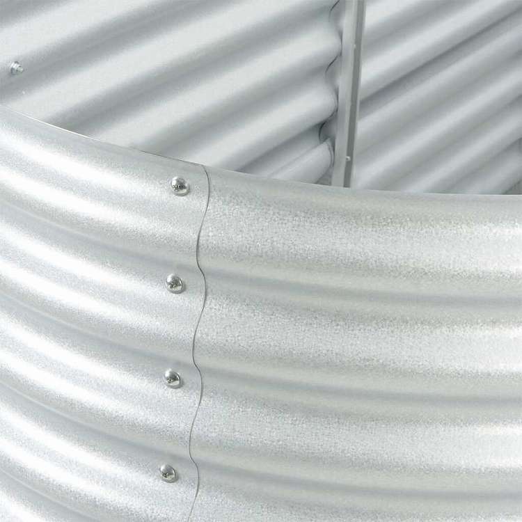 vidaXL レイズドガーデンプランター 240x80x81cm 亜鉛メッキ鋼製 シルバーホーム&ガーデン 芝&ガーデン ガーデニング 鉢植え・プランター(代引不可)