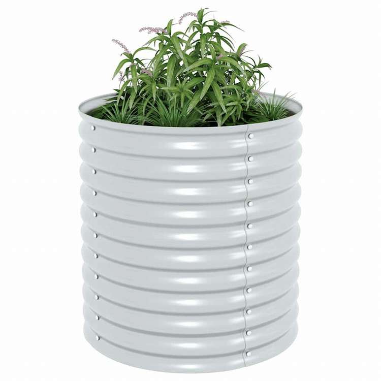 vidaXL ガーデンレイズドプランター 80x80x81cm 亜鉛メッキ鋼製 シルバーホーム&ガーデン 芝&ガーデン ガーデニング 鉢植え・プランター(代引不可)