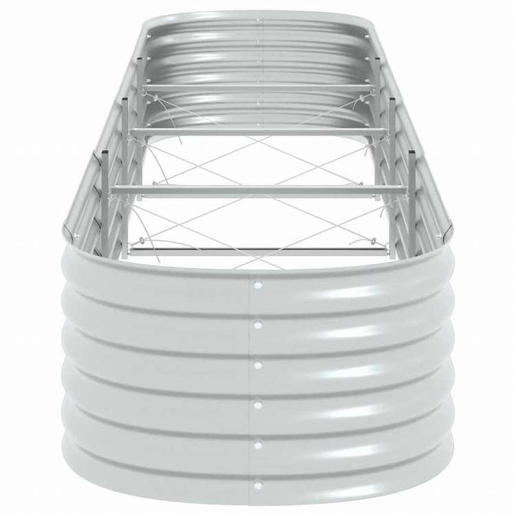 vidaXL ガーデンレイズドベッド 400x80x44cm 亜鉛メッキ鋼製 シルバーホーム&ガーデン 芝&ガーデン ガーデニング 鉢植え・プランター(代引不可)