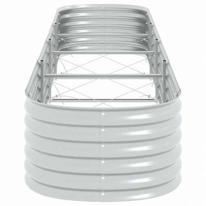 vidaXL ガーデンレイズドベッド 400x80x44cm 亜鉛メッキ鋼製 シルバーホーム&ガーデン 芝&ガーデン ガーデニング 鉢植え・プランター(代引不可)