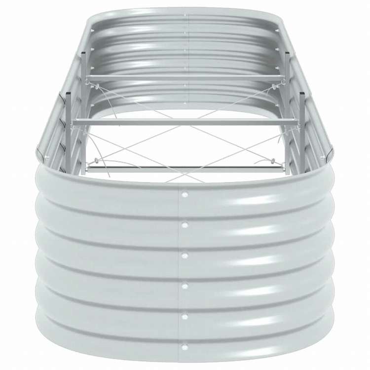 vidaXL ガーデンレイズドプランター 320x80x44cm 亜鉛メッキ鋼製 シルバーホーム&ガーデン 芝&ガーデン ガーデニング 鉢植え・プランター(代引不可)