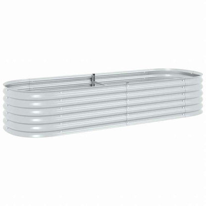 vidaXL レイズドガーデンプランター 240x80x44cm 亜鉛メッキ鋼製 シルバーホーム&ガーデン 芝&ガーデン ガーデニング 鉢植え・プランター(代引不可)