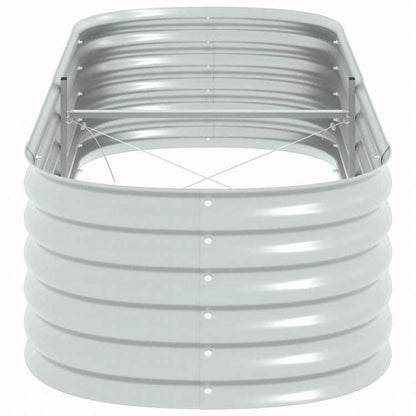 vidaXL レイズドガーデンプランター 240x80x44cm 亜鉛メッキ鋼製 シルバーホーム&ガーデン 芝&ガーデン ガーデニング 鉢植え・プランター(代引不可)