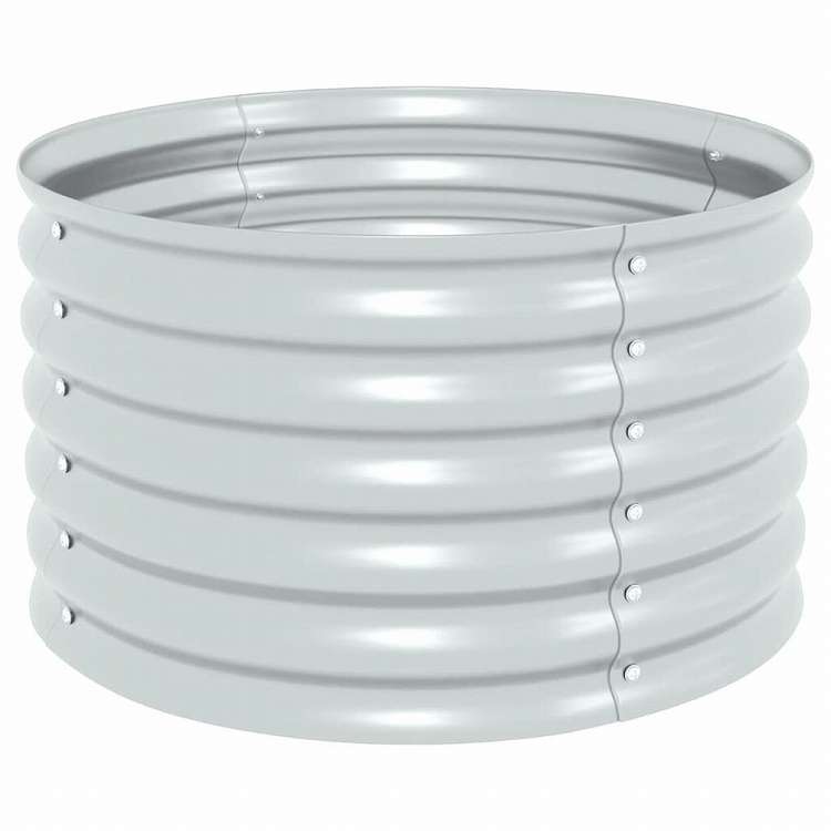 vidaXL ガーデンレイズドプランター 80x80x44cm 亜鉛メッキ鋼製 シルバーホーム&ガーデン 芝&ガーデン ガーデニング 鉢植え・プランター(代引不可)