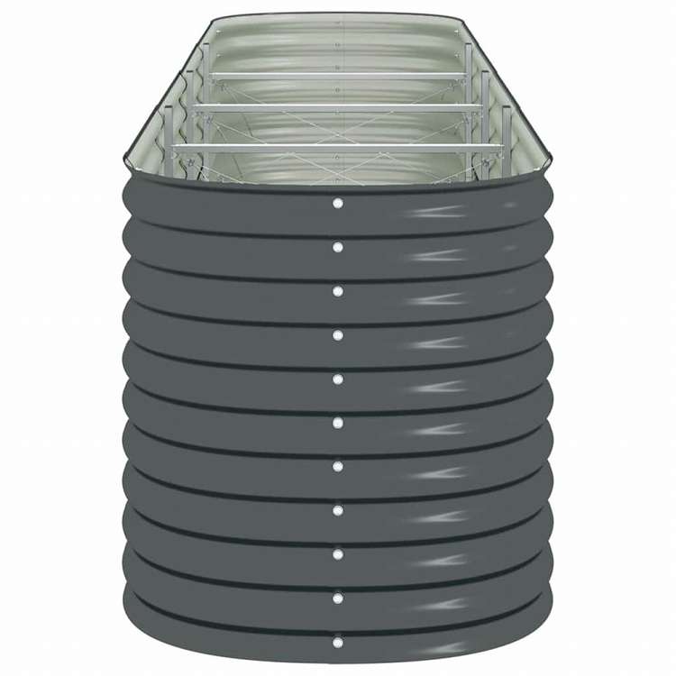 vidaXL レイズドガーデンプランター 400x80x81cm 亜鉛メッキ鋼製 グレーホーム&ガーデン 芝&ガーデン ガーデニング 鉢植え・プランター(代引不可)