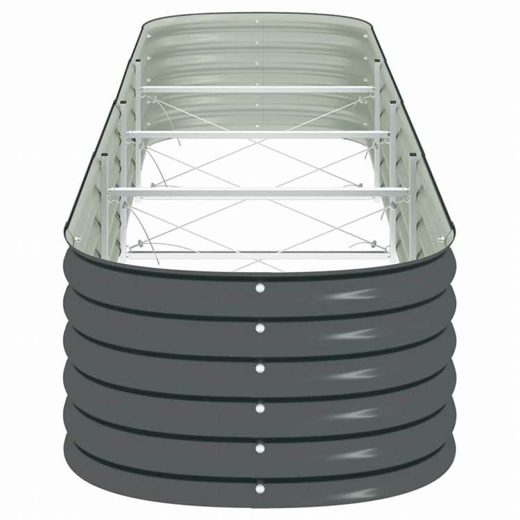 vidaXL レイズドガーデンプランター 400x80x44cm 亜鉛メッキ鋼製 グレーホーム&ガーデン 芝&ガーデン ガーデニング 鉢植え・プランター(代引不可)