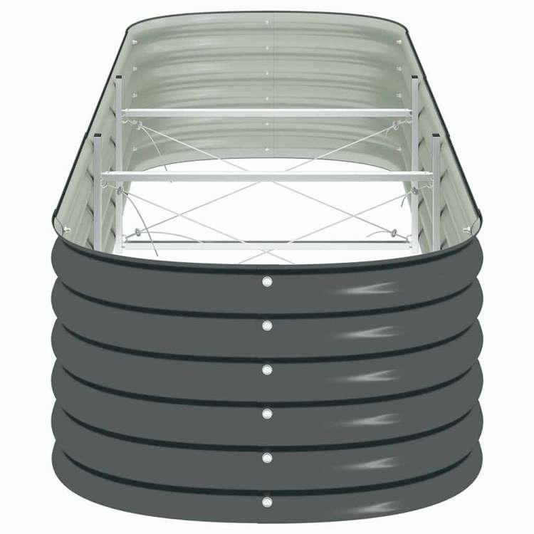 vidaXL レイズドガーデンベッドー 320x80x44cm 亜鉛メッキ鋼製 グレーホーム&ガーデン 芝&ガーデン ガーデニング 鉢植え・プランター(代引不可)