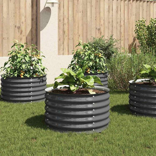 vidaXL ガーデンレイズドプランター 80x80x44cm 亜鉛メッキ鋼製 グレーホーム&ガーデン 芝&ガーデン ガーデニング 鉢植え・プランター(代引不可)