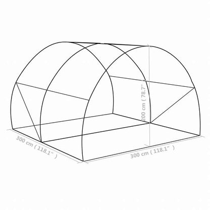 vidaXL 温室 9m2 300x300x200cmホーム&ガーデン 芝&ガーデン ガーデニング グリーンハウス・温室(代引不可)
