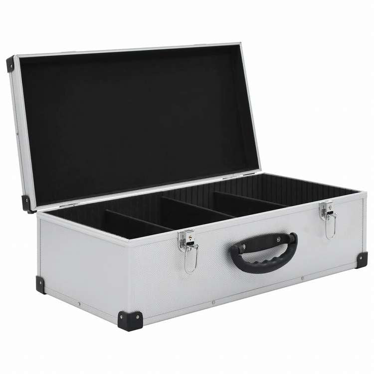 vidaXL CDケース 80枚 アルミ ABS シルバーオフィス用品 ファイル&整理 CD/DVD ケース・収納(代引不可)