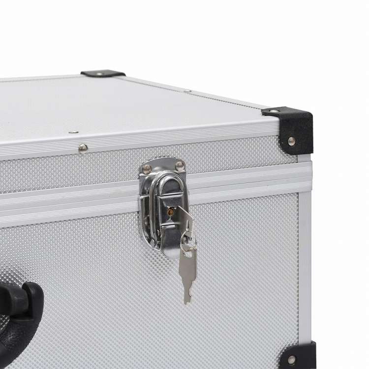 vidaXL CDケース 80枚 アルミ ABS シルバーオフィス用品 ファイル&整理 CD/DVD ケース・収納(代引不可)