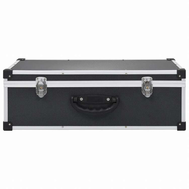 vidaXL CDケース 80枚 アルミ ABS ブラックオフィス用品 ファイル&整理 CD/DVD ケース・収納(代引不可)