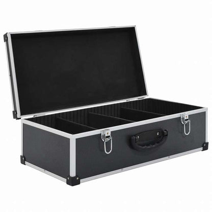 vidaXL CDケース 80枚 アルミ ABS ブラックオフィス用品 ファイル&整理 CD/DVD ケース・収納(代引不可)