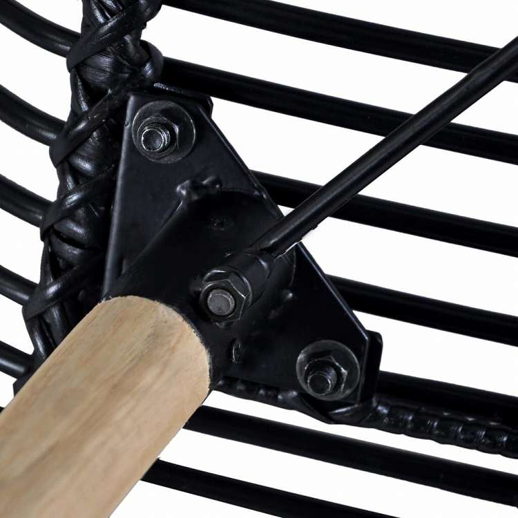 vidaXL ダイニングチェア 6点 天然籐 ブラック家具 チェア キッチン・ダイニングルームチェア(代引不可)