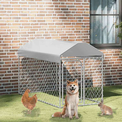 vidaXL 屋根付き 屋外用 犬小屋 200x100x125cm動物&ペット用品 ペット用品 犬用品 犬小屋・ドッグラン(代引不可)