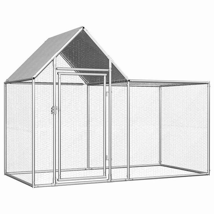 vidaXL 鶏小屋 2x1x1.5 m 亜鉛メッキ鋼製動物&ペット用品 ペット用品 小動物用品 小動物 飼育・ケージ(代引不可)