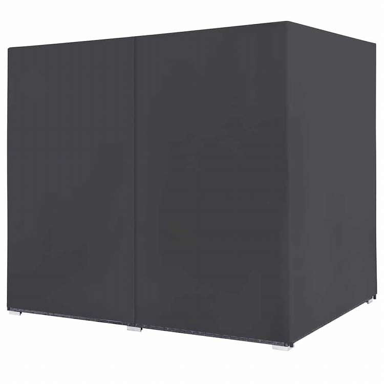 vidaXL 屋外ラウンジベッド カーテン付き ポリラタン製 グレー家具 アウトドア家具 屋外ベッド(代引不可)