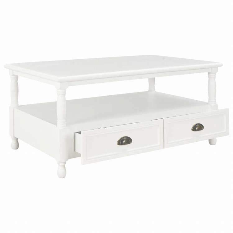 vidaXL コーヒーテーブル 110x55x45cm ホワイト 木製家具 テーブル アクセントテーブル コーヒーテーブル(代引不可)
