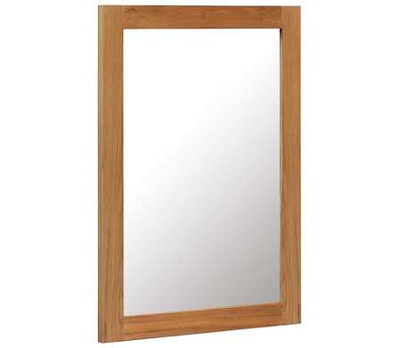 vidaXL ミラー 50x70cm オーク無垢材ホーム&ガーデン デコレーション 鏡(代引不可)