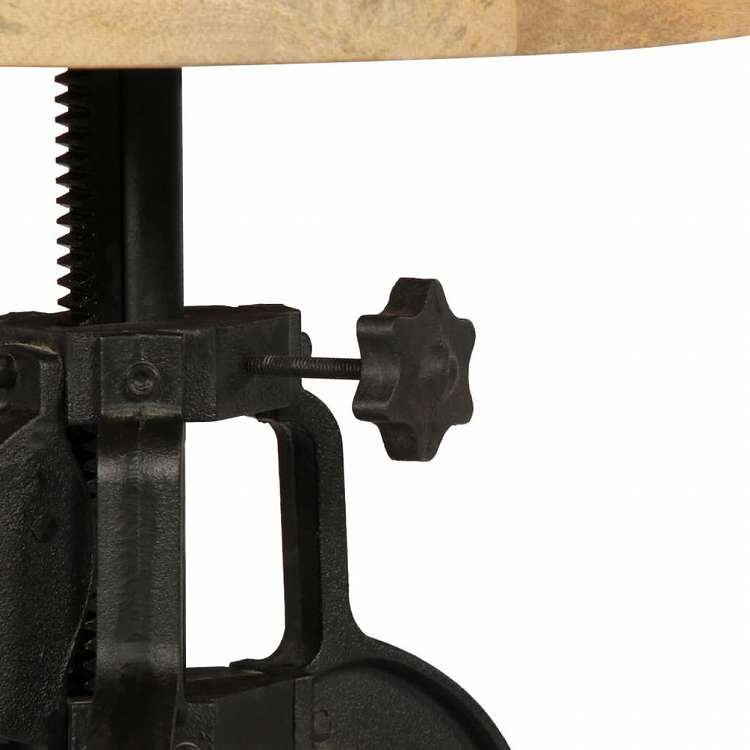 vidaXL サイドテーブル 45x(45-62)cm マンゴー無垢材&鋳鉄家具 テーブル アクセントテーブル エンドテーブル(代引不可)