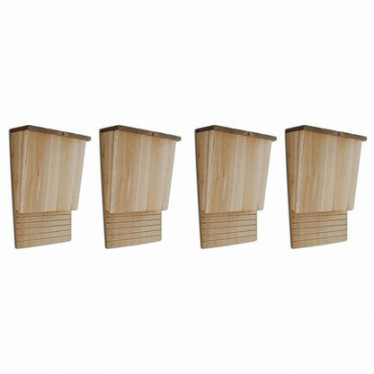 vidaXL コウモリハウス 4点セット 22x12x34 cm 木製ホーム&ガーデン デコレーション 鳥・野生動物用ハウス バットハウス(代引不可)