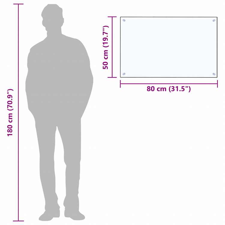 vidaXL キッチン用 汚れ防止板 透明 80x50cm 強化ガラス製ホーム&ガーデン キッチン&ダイニング キッチンツール&調理器具(代引不可)