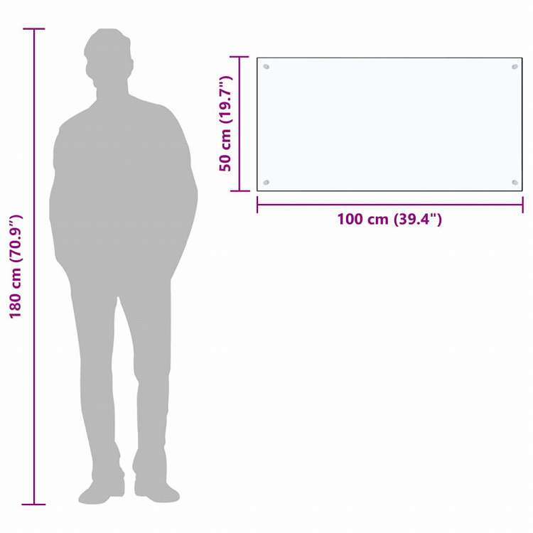 vidaXL キッチン用 汚れ防止板 透明 100x50cm 強化ガラス製ホーム&ガーデン キッチン&ダイニング キッチンツール&調理器具(代引不可)