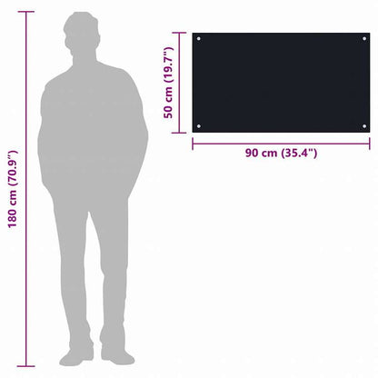 vidaXL キッチン用 汚れ防止板 ブラック 90x50cm 強化ガラス製ホーム&ガーデン キッチン&ダイニング キッチンツール&調理器具(代引不可)