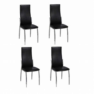 vidaXL ダイニングチェア 4点 合成皮革 ブラック家具 チェア キッチン・ダイニングルームチェア(代引不可)