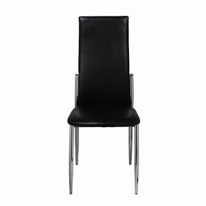 vidaXL ダイニングチェア 4点 合成皮革 ブラック家具 チェア キッチン・ダイニングルームチェア(代引不可)