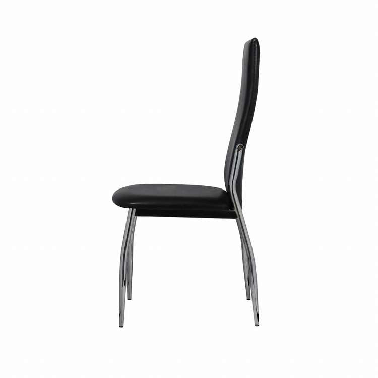 vidaXL ダイニングチェア 4点 合成皮革 ブラック家具 チェア キッチン・ダイニングルームチェア(代引不可)