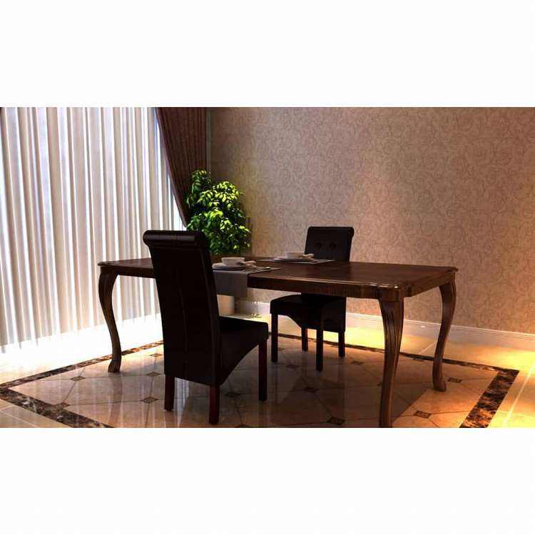 vidaXL ダイニングチェア 2点セット ブラウン 合成皮革家具 チェア キッチン・ダイニングルームチェア(代引不可)