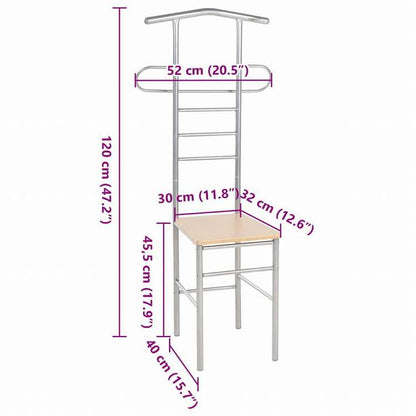 vidaXL ジェントルマンバレットチェア 2点 金属製ホーム&ガーデン 家事用品 収納&オーガナイザー 衣類・ワードローブ収納 バレットスタンド(代引不可)