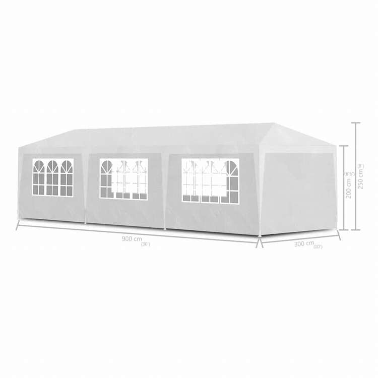 vidaXL パーティーテント 3x9m ホワイトホーム&ガーデン 芝&ガーデン アウトドアリビング アウトドアストラクチャー キャノピー・ガゼボ(代引不可)