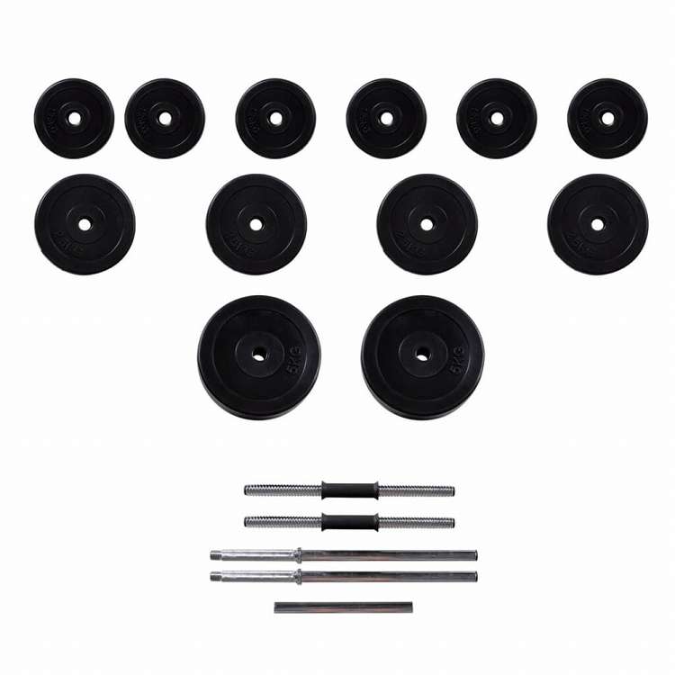 vidaXL バーベル + 2 ダンベルセット 30.5kgスポーツグッズ エクササイズ&フィットネス ウエイトリフティング フリーウェイト(代引不可)